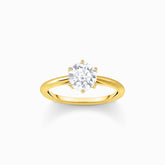 Bague avec zircon blanc en taille brillant